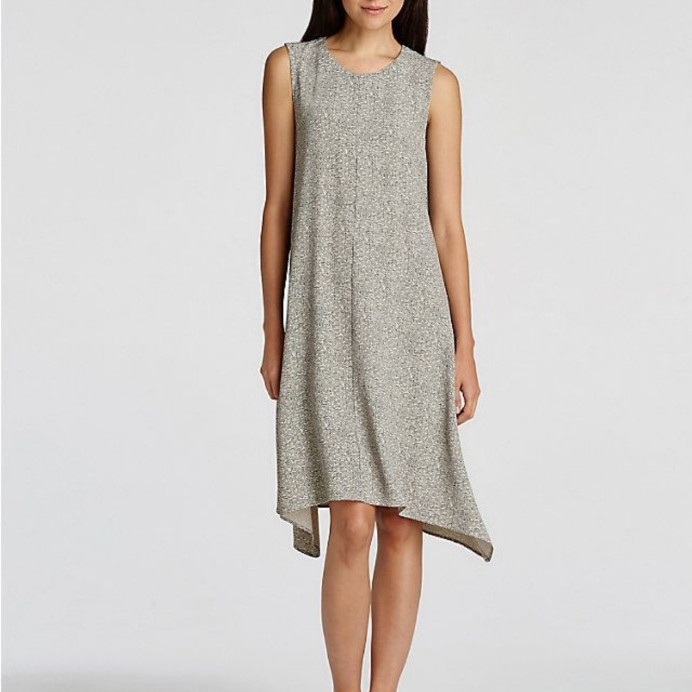 Round Neck A-Line Dress with Dipped Sides
